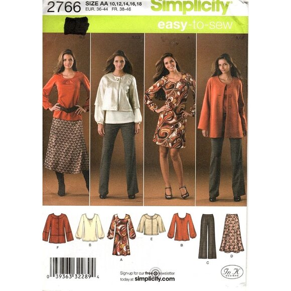 Simplicity 2766 Misses 10 to 18 Jacket, Dress, Pants and Skirt Uncut Pattern - Picture 1 of 2